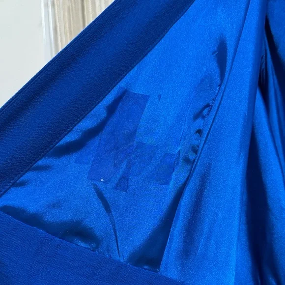 Alex Marie Royal Blue Wrap-Dress with 3/4 Sleeve - Picture 9 of 12